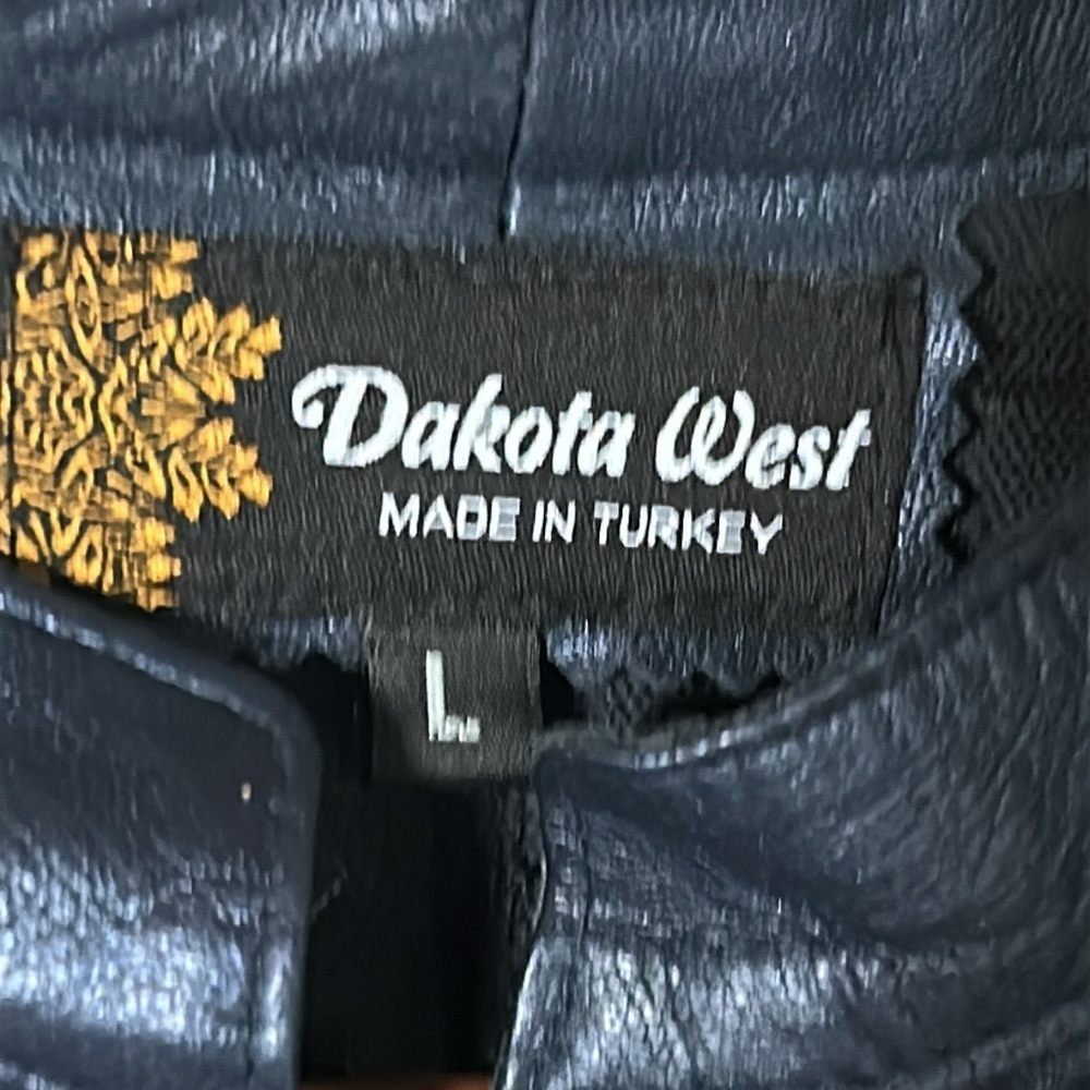 Dakota West Leather Mesh Women’s 3D Daisy Duster Jacket Size L Navy Blue - Picture 5 of 9